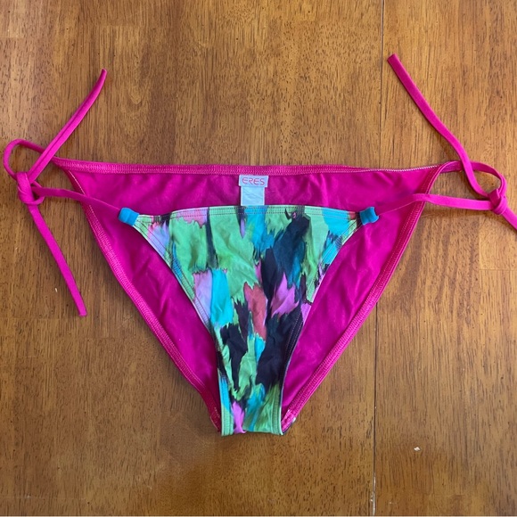 ERES Pink Blue Green Design Bikini Set Size 8 Top with Size 10 Bottom - Picture 6 of 8